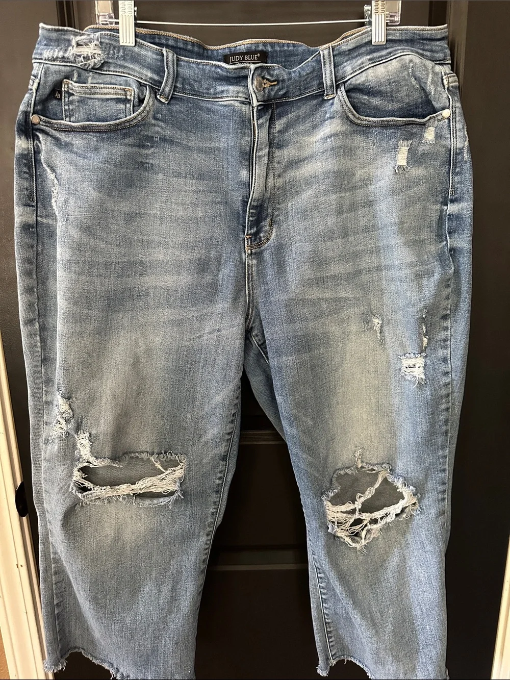 Judy Blue Light Blue Distressed Boyfriend Jeans